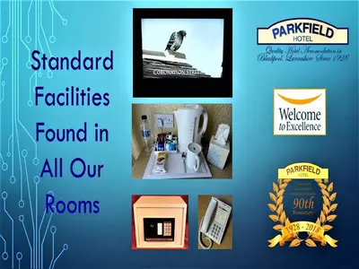 a collage of pictures of products and a box at Parkfield Hotel in Blackpool