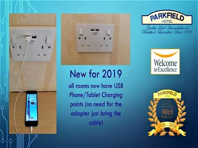 a new for all rooms now have us phone tablet charging points need at Parkfield Hotel in Blackpool
