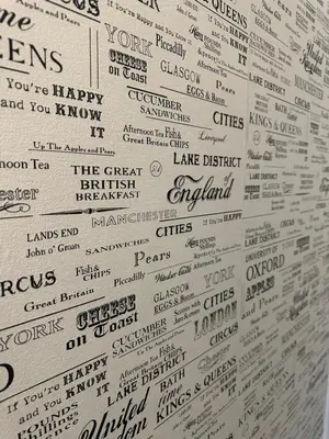 a wall full of different types of receipts at Quirky House Blackpool in Blackpool