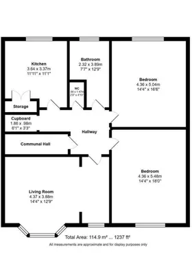 a block diagram of a building at Spacious Victorian Birkdale Apartment with Garden in Southport