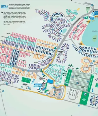 a map of the resort at Rydal Retreat Lakeland Holiday Park in Flookburgh