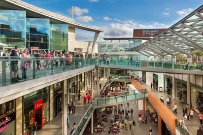 an overhead view of a shopping mall with people in it at *Liverpool City Centre Modern Stylish Apartment in Liverpool