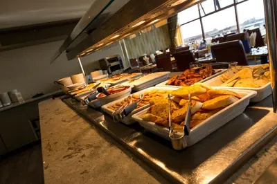 a buffet line with many different types of food at Viking Hotel - Adults Only in Blackpool