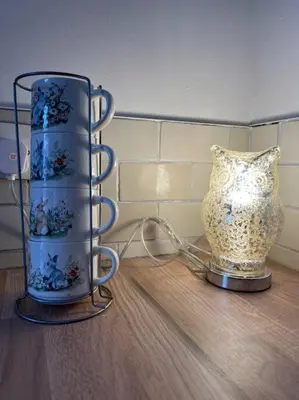 two vases sitting next to each other on a table at The First-central Wigan 8 guests in Wigan