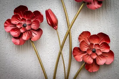 a group of red flowers on a wall at The Beechcliffe Hotel - Over 35's Only in Blackpool