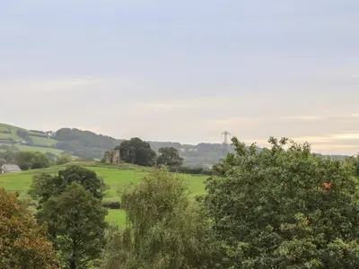 a green field with trees in the foreground at River View in Preston