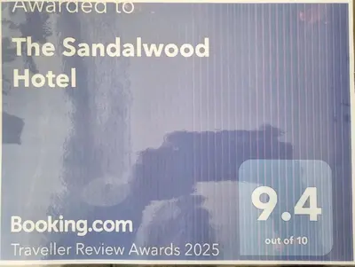 a sign that says the sandalwood hotel at The Sandalwood Hotel in Blackpool