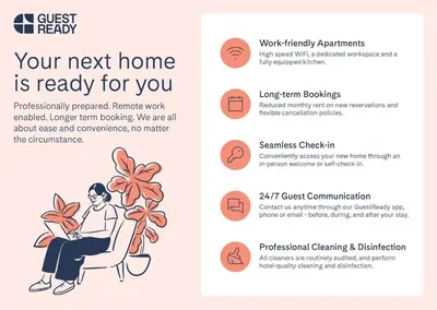 a brochure of a woman sitting in a chair with a plant at GuestReady - Lux getaway in Liverpool in Liverpool