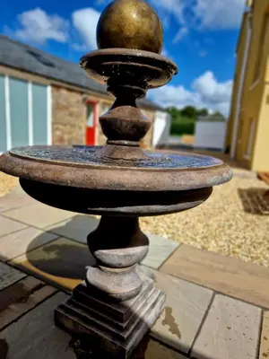 a close up of a water fountain in a yard at The Hamilton luxury holiday let's- The Coach House with hot tub in Scorton
