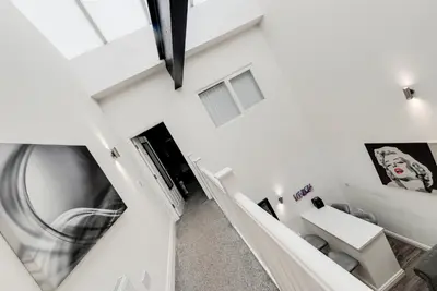 an overhead view of a bathroom in a house at Duke Street Apartment Hotel Liverpool City Centre in Liverpool