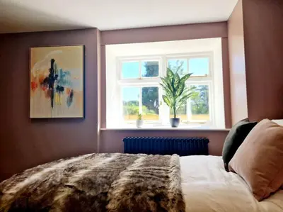 a bedroom with a bed and a window at The Hamilton Luxury Let-The Duke in Scorton