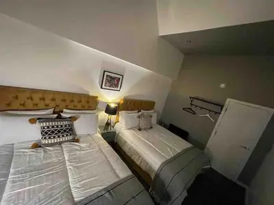 a bedroom with two beds in a room at Fantastic Liverpool City Centre Apartments, Fenwick Street in Liverpool