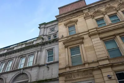 a tall brick building with windows on the side of it at Host & Stay - Halifax House Living in Liverpool