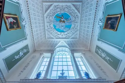 a room with a white ceiling and a window at Lytham Hall Gate House in Lytham St Annes