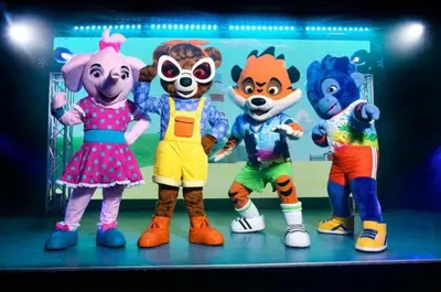 a group of stuffed animals on a stage at Haven Lakeland 3 Bed Luxury Caravan in Flookburgh