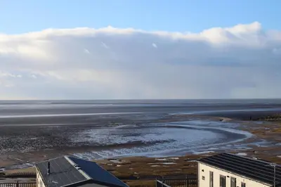 an aerial view of the ocean and a beach at Serenity - 8 Berth 3 Bedroom Static Caravan in Heysham