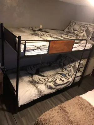 a couple of bunk beds in a room at Chaplins in Blackpool