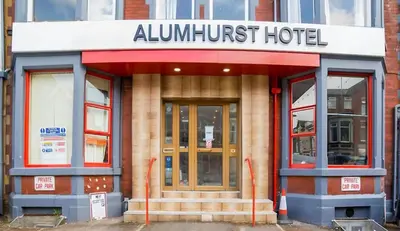 a building with aulhurst hotel written on the front at Alumhurst Hotel in Blackpool