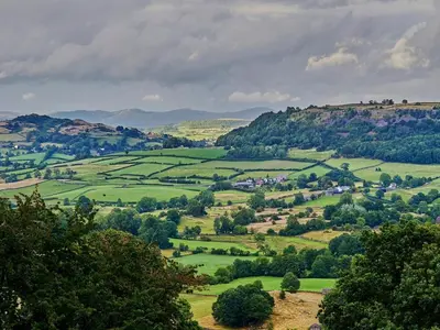 a view of a green valley with trees and houses at 3 Bed in Grange-over-sands oc-66725 in Holker
