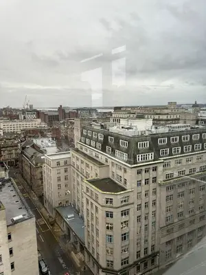 an aerial view of a large city with buildings at Stunning City View Apartment by Central Stay in Liverpool