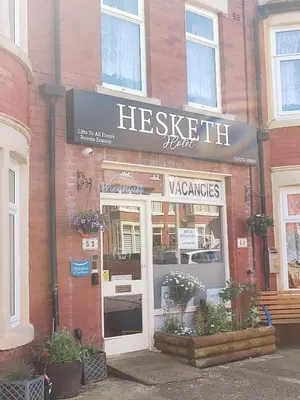 a healert store with a sign on the front of it at Hesketh Hotel in Blackpool