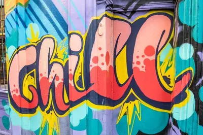 a wall with the word graffiti painted on it at Camden Apartments 1 in Liverpool