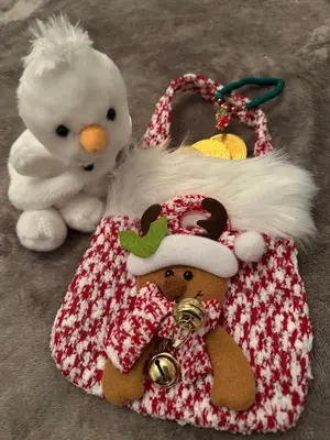 a stuffed teddy bear wearing a dress and a snow man at Winter Gardens Flat 2 - Studio The Retreat in Blackpool