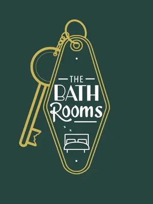 a sign for the bath rooms with a price tag in a gold tag at The Bath Rooms in Morecambe