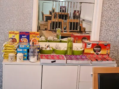 a counter with food and other food items on it at Number 40 in Blackpool