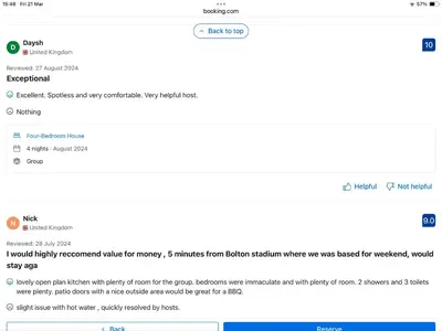 a screenshot of a page of a website at LUXURIOUS HOLIDAY HOME Bolton in Bolton