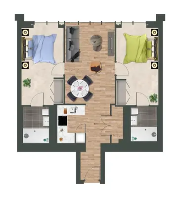 a floor plan of a room with a table at Charles Hope Liverpool in Liverpool