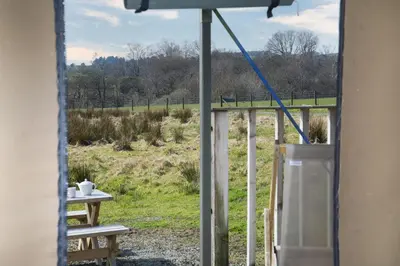 an open window with a view of a field at Mallard - Bleasdale in Chipping