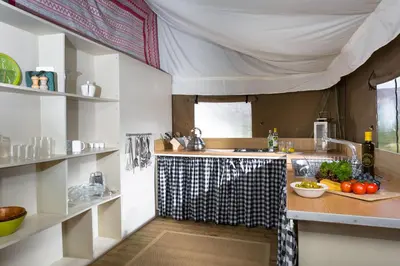a kitchen with a sink and a counter with fruits and vegetables at Plover - Bleasdale in Chipping