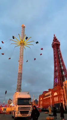 a truck is parked in front of the eiffel tower at Double Room with Private Bathroom 16 Havelock Street - 6 in Blackpool