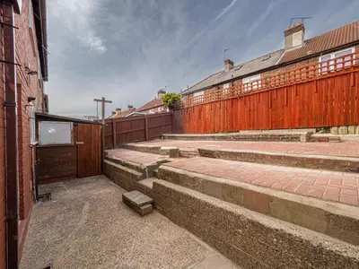 a group of stairs in front of a building at 3BR Haven Retreat in Wallasey with FREE Street Parking in Wallasey