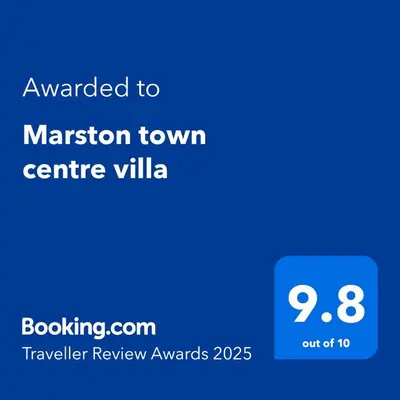 a screenshot of a cell phone with the text awarded to mission town centre villa at Marston town centre villa in Blackpool