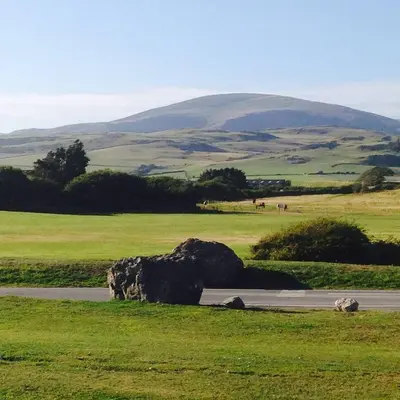 a large rock in the middle of a field at The Mayflower in Millom
