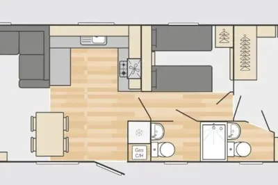 a floor plan of a house at Nadia's Lodge Smart TV & Wi-Fi in Haverigg