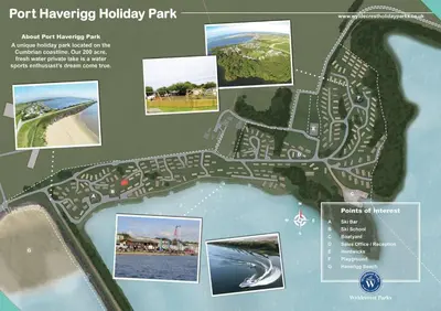 a map of the port havereper holiday park at Sandpiper Port Haverigg Marina in Millom