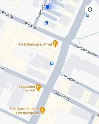 a map of the blackburn house which shows the fire exchange and the first challenge at Open planned apartment in Birkenhead