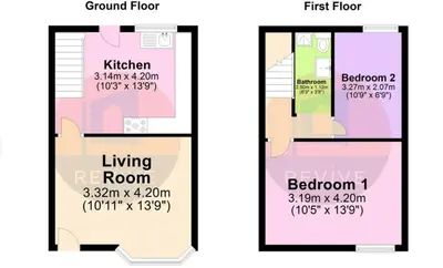 a floor plan of a living room and a bedroom at Moonlight Residence - Anfield Stadium, Free Parking & Free WiFi in Liverpool