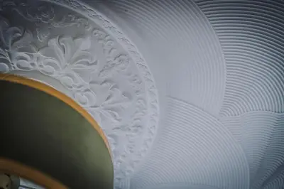 a white ceiling with a design on it at Miranda House - Air Host & Stay - Sleeps 7 in Liverpool