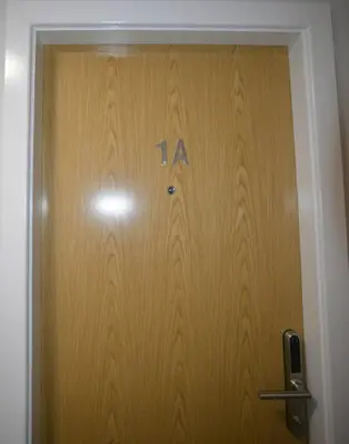 a door with the letter ha written on it at Modern 1-Bedroom City Centre Apartment, Liverpool Hideaway in Liverpool