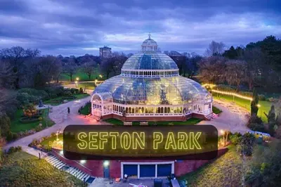 a large building with a glass dome in a park at Liverpool Serviced Apartment - Mallow in Liverpool