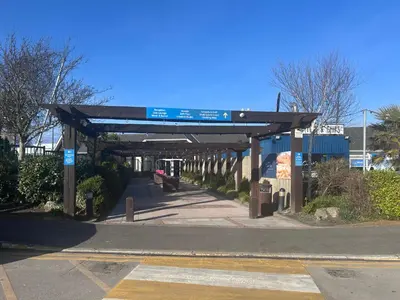 a bus stop with a sign on top of it at Haven Cala gran 2026 spring summer autumn winter breaks up to January 2027 A full action camp for all ages disabled friendly Fleetwood Blackpool Entire home 6 people seaside caravan park in Fleetwood