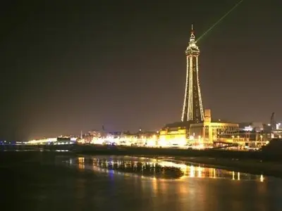 a view of the eiffel tower at night at Briardene in Blackpool