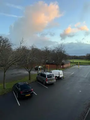a group of cars parked in a parking lot at Modern, sleeps 5, parking, semi rural, Upholland in Upholland