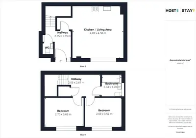 a floor plan of a house at Host & Stay - Chic Townhouse by the Docks in Liverpool