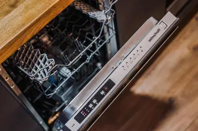 an image of an oven with a dish rack at Industrial 2BR Apt, Liverpool City Centre Sleeps 8 in Liverpool