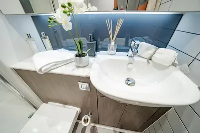 a bathroom with a sink and a toilet at URBAN HUB Student Accommodation in Preston